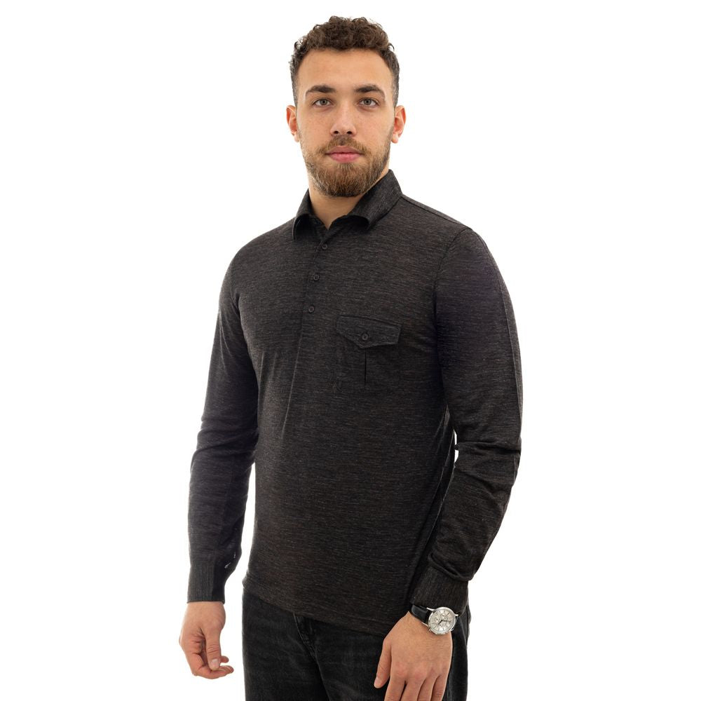 Polo en laine grise Corneliani