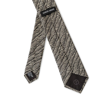 Cravates et nœud papillon en soie noire et blanche Giorgio Armani