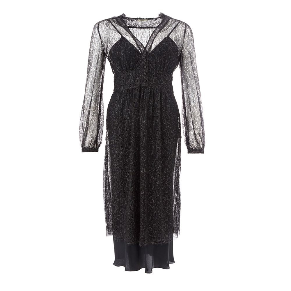 Lardini Elegant Black Nylon Dress by Lardini