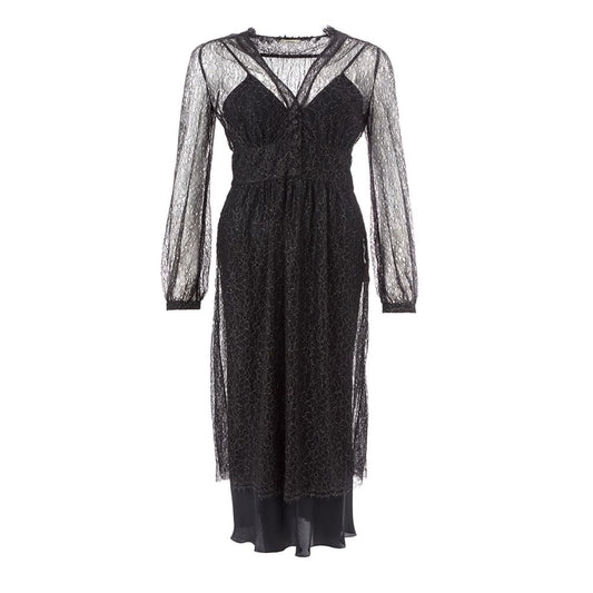 Lardini Elegant Black Nylon Dress by Lardini