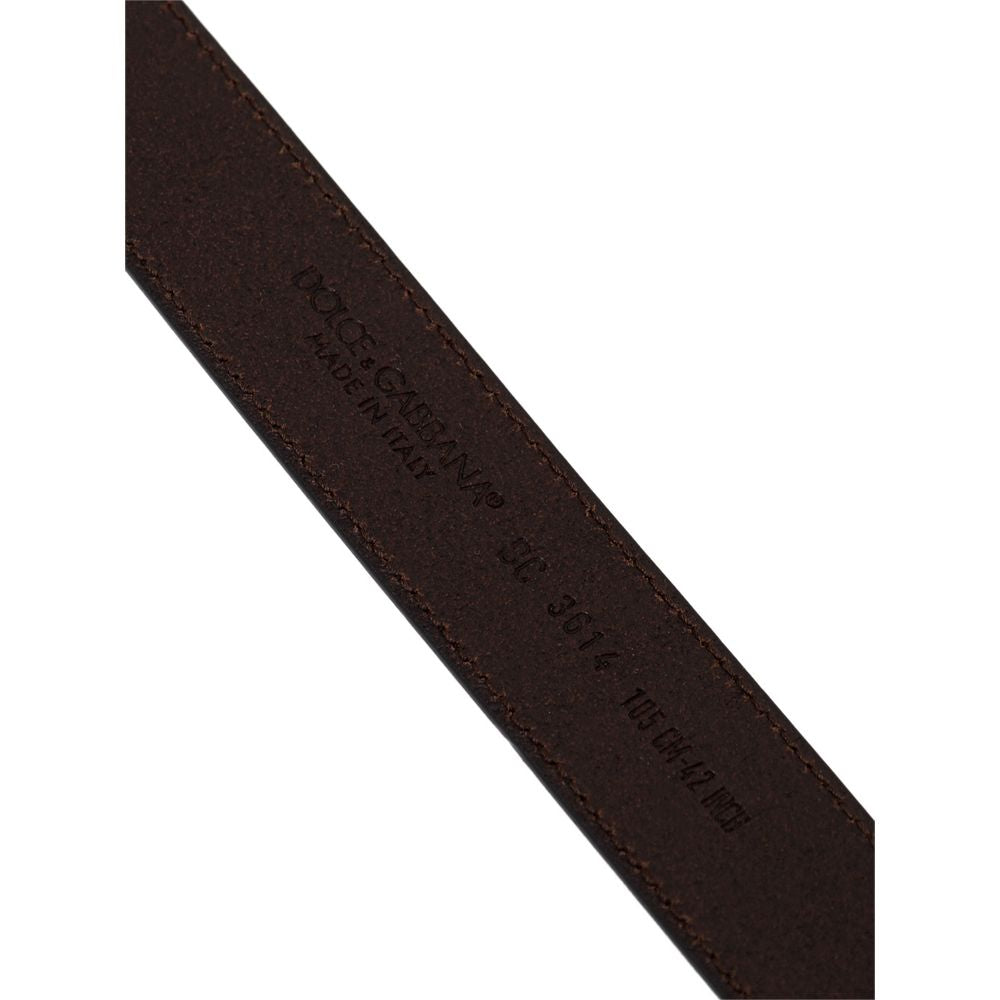 Dolce & Gabbana Brown Calfskin Belt for Men and Women