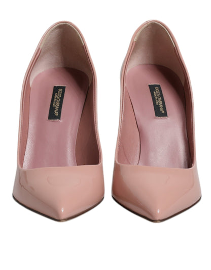 Escarpins à talons aiguilles en cuir verni rose Dolce &amp; Gabbana