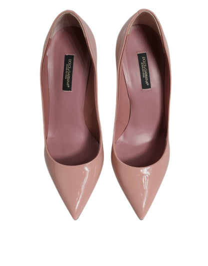 Escarpins à talons aiguilles en cuir verni rose Dolce &amp; Gabbana
