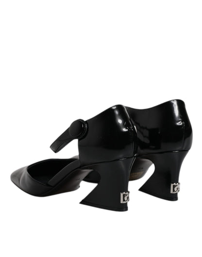 Dolce & Gabbana Black Leather Jackie Ankle Strap Sandals Shoes by Dolce & Gabbana