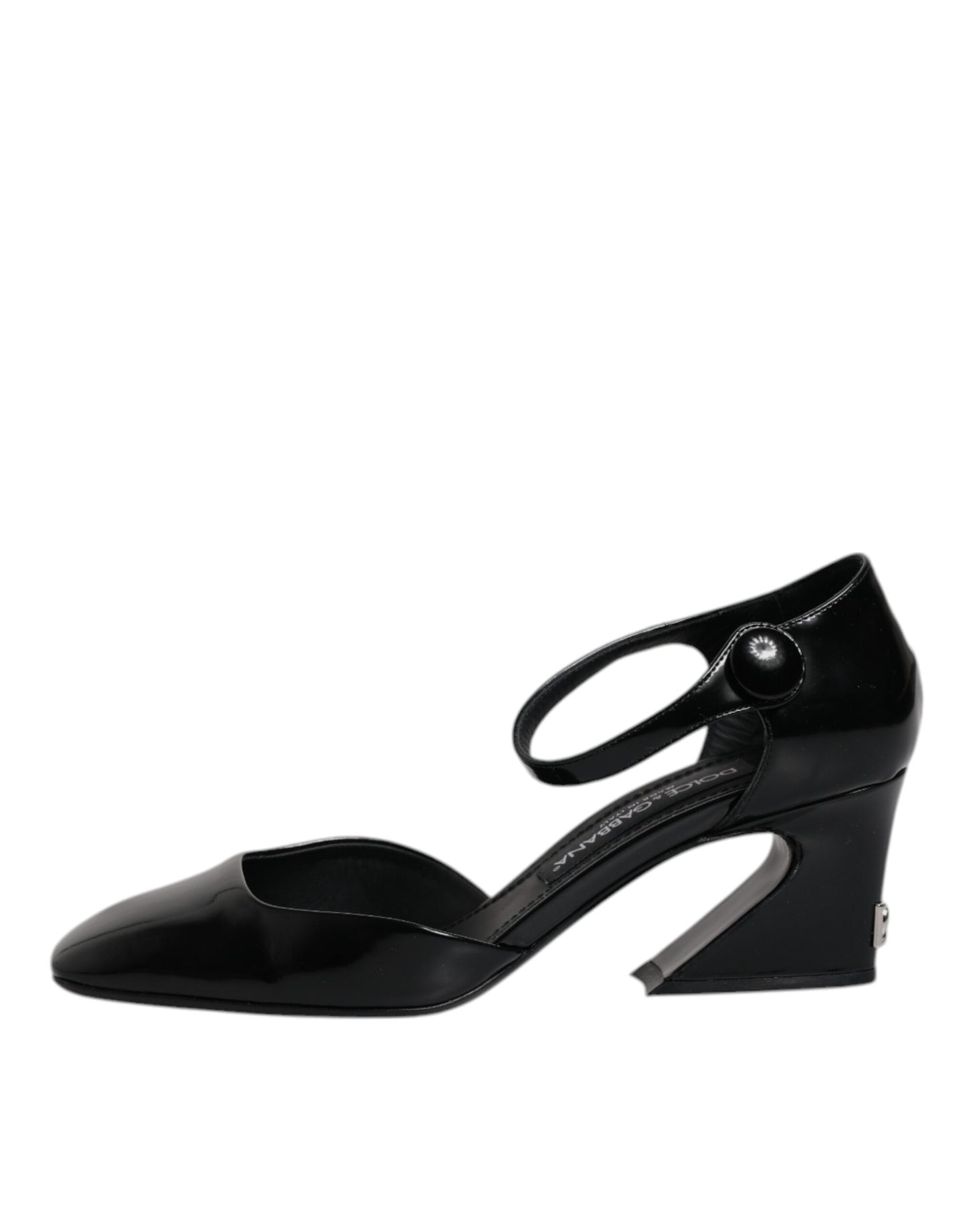 Dolce & Gabbana Black Leather Jackie Ankle Strap Sandals Shoes by Dolce & Gabbana