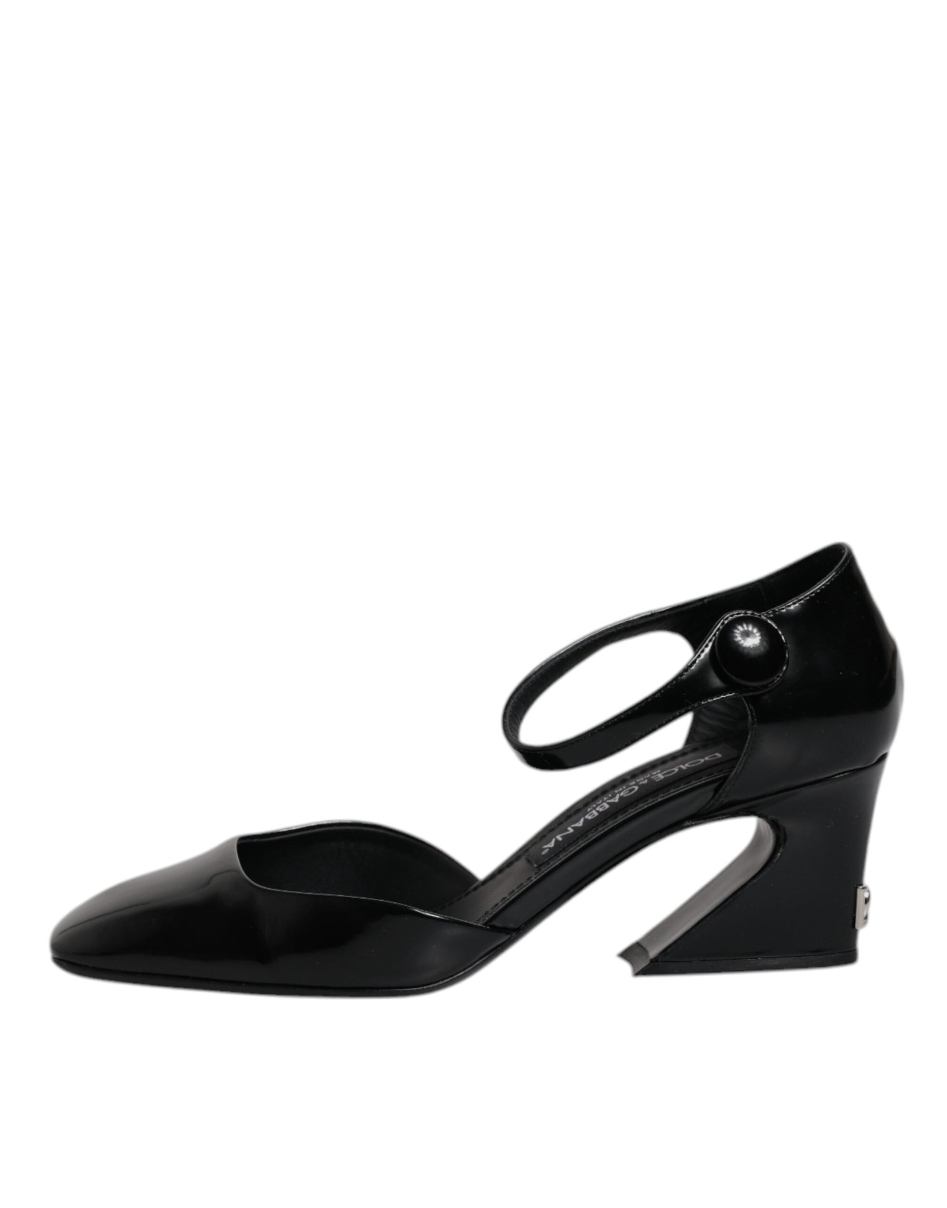 Dolce & Gabbana Black Leather Jackie Ankle Strap Sandals Shoes by Dolce & Gabbana