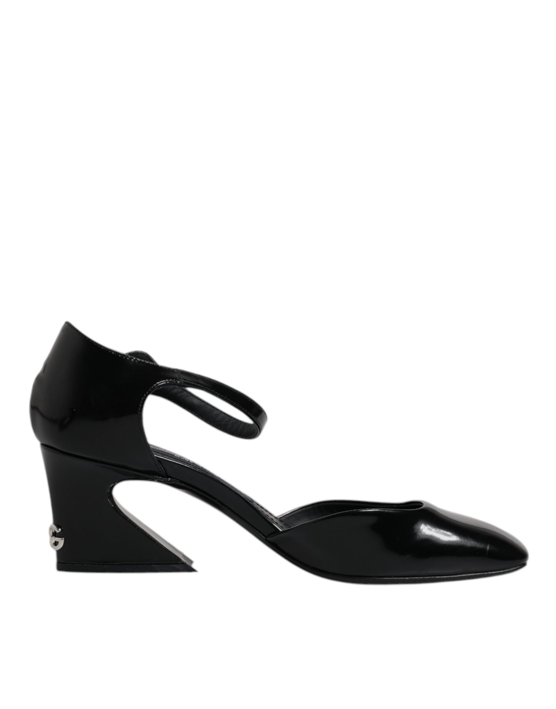 Dolce & Gabbana Black Leather Jackie Ankle Strap Sandals Shoes by Dolce & Gabbana