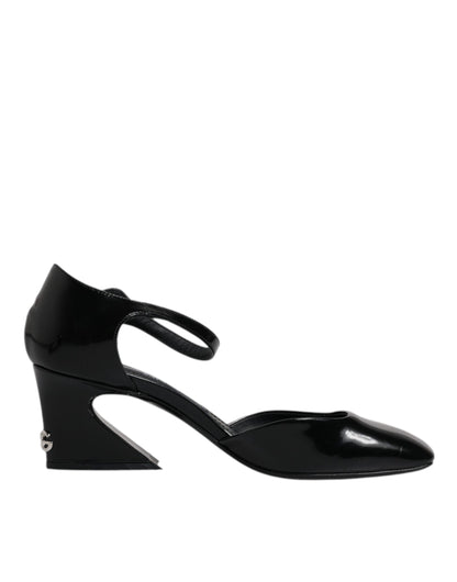Dolce & Gabbana Black Leather Jackie Ankle Strap Sandals Shoes by Dolce & Gabbana