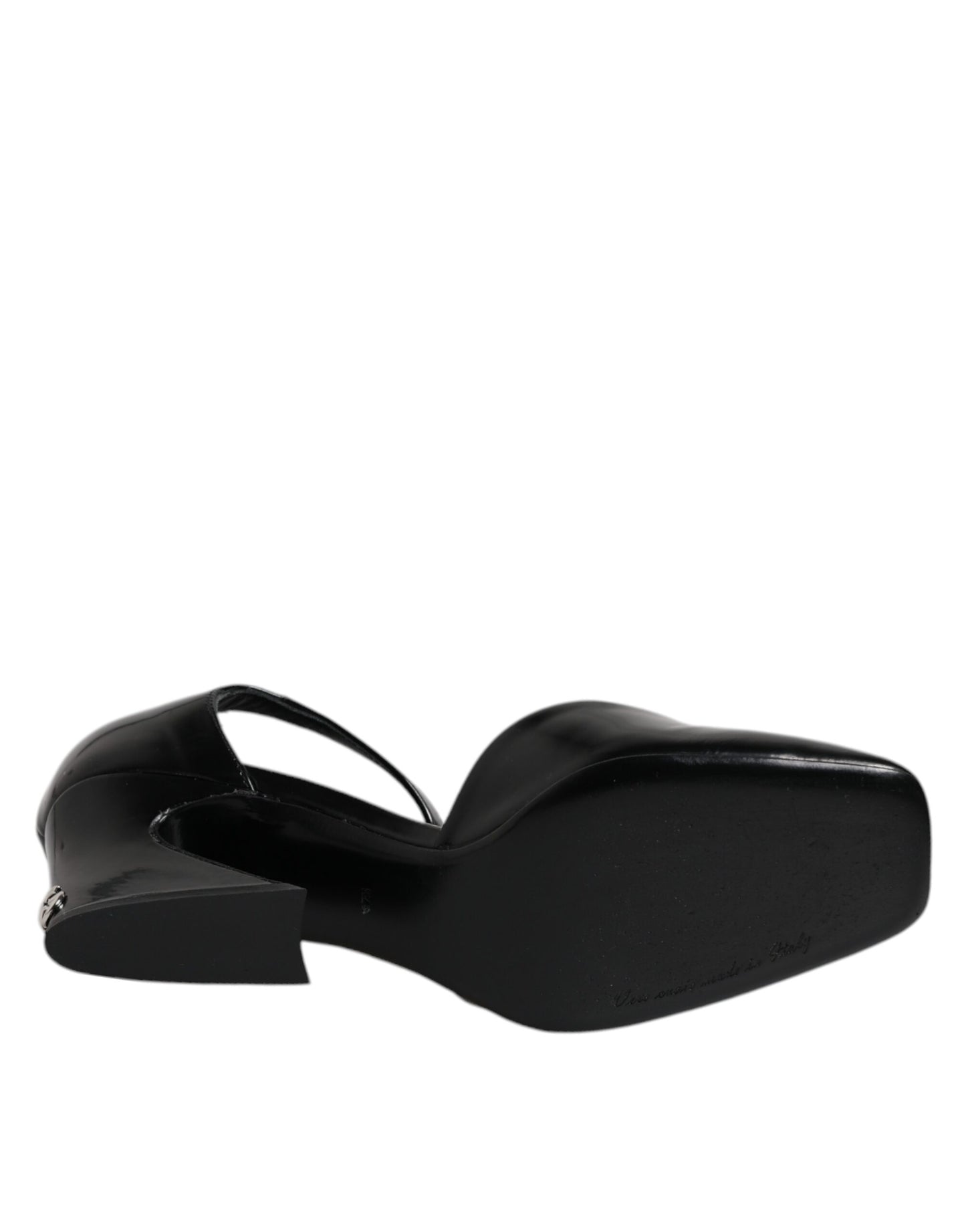 Dolce & Gabbana Black Leather Jackie Ankle Strap Sandals Shoes by Dolce & Gabbana