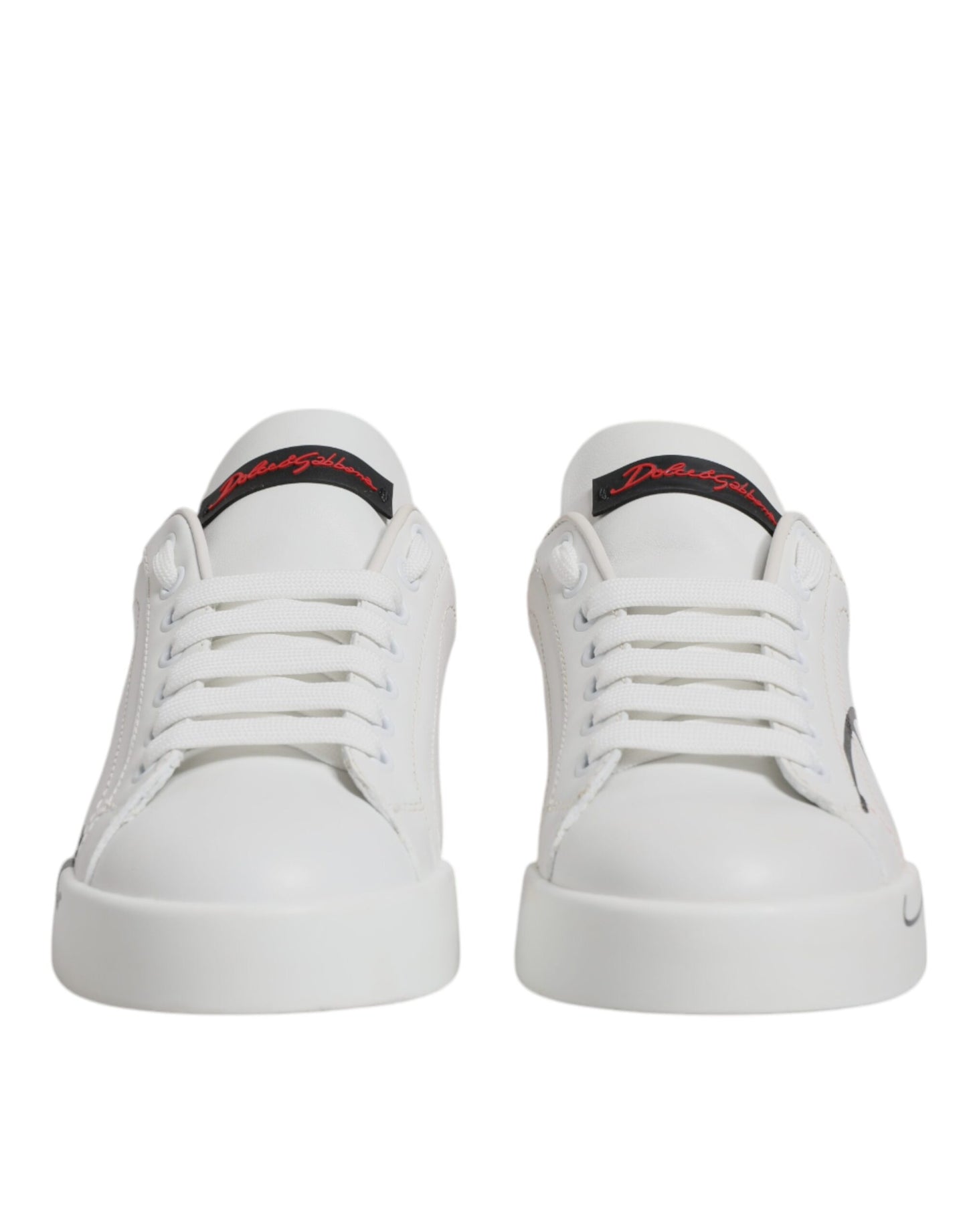 Dolce &amp; Gabbana White Red Logo Portofino Sneakers Shoes