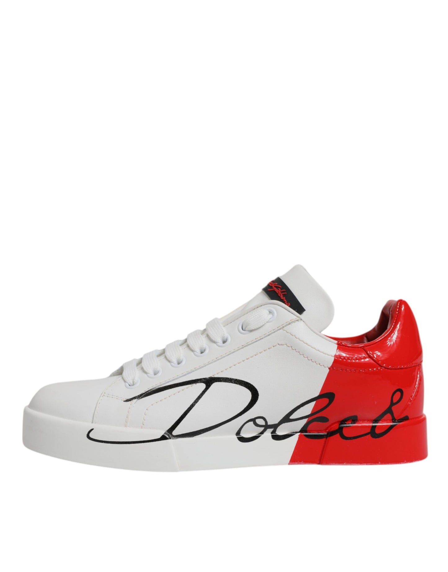 Dolce &amp; Gabbana White Red Logo Portofino Sneakers Shoes