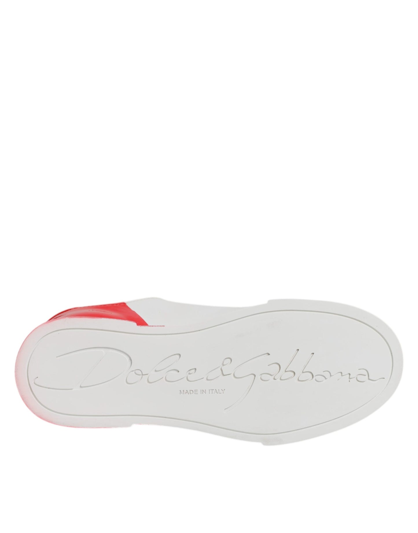 Dolce &amp; Gabbana White Red Logo Portofino Sneakers Shoes