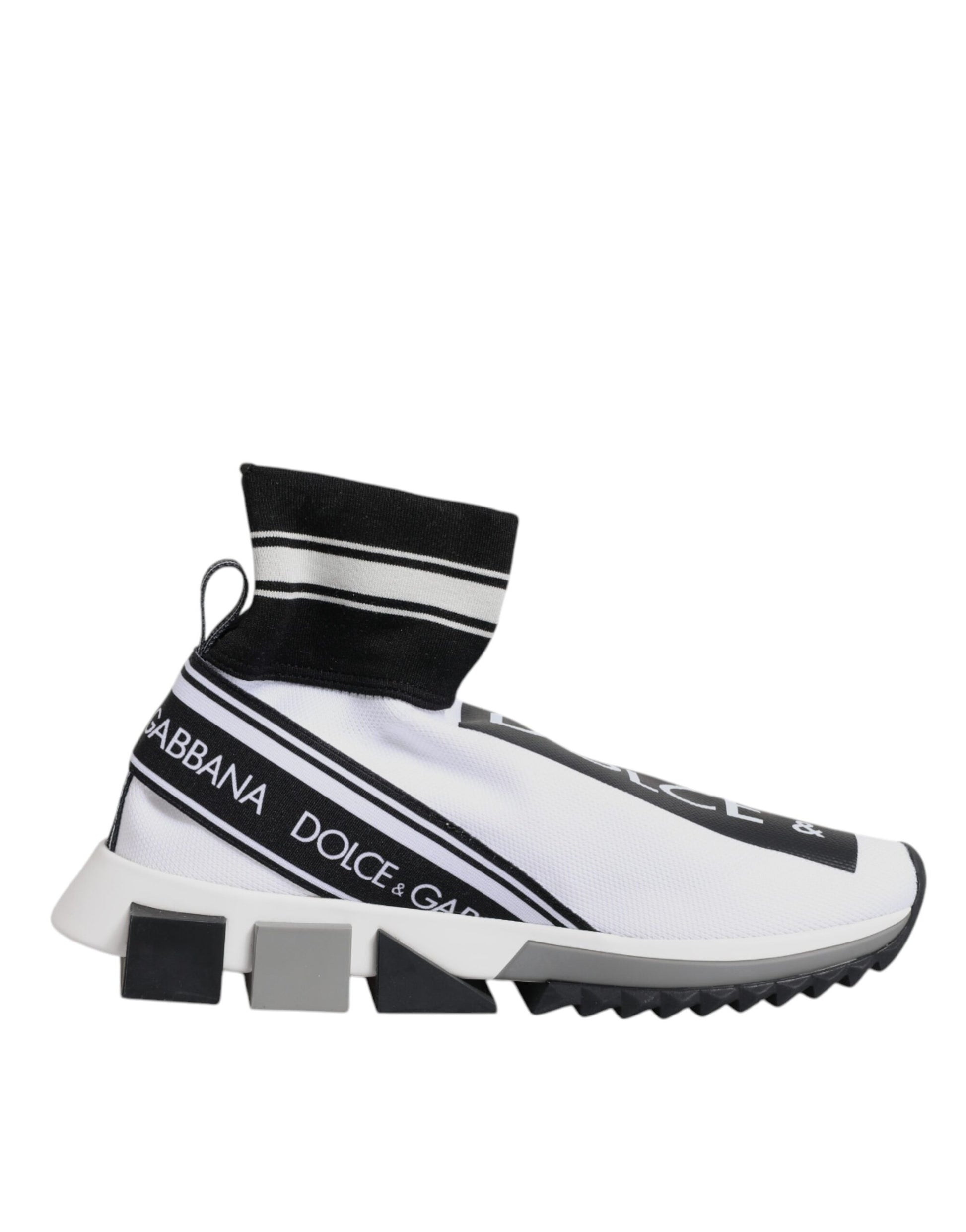 Dolce & Gabbana White Black Sorrento Socks Sneakers Shoes by Dolce & Gabbana