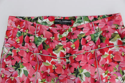 Pantalon capri en soie à fleurs multicolores Dolce &amp; Gabbana