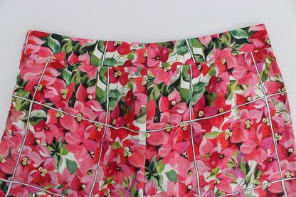 Pantalon capri en soie à fleurs multicolores Dolce &amp; Gabbana