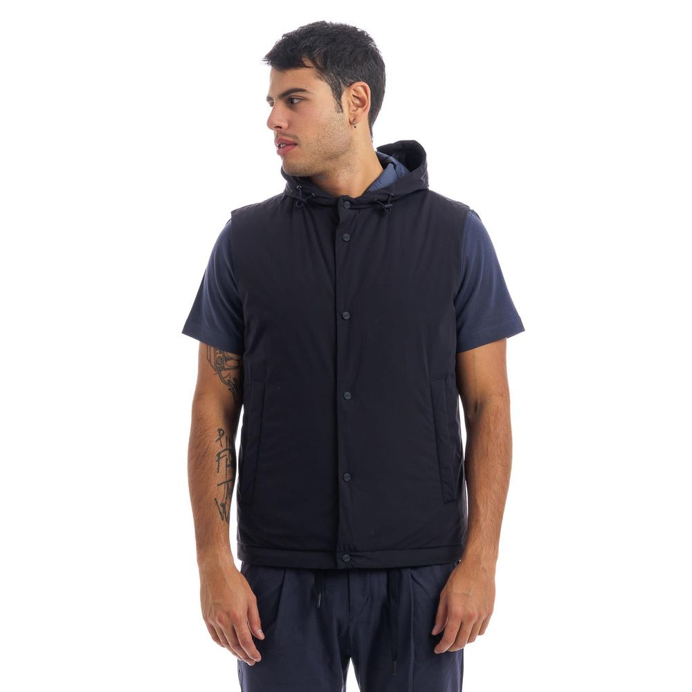 Gilet en nylon bleu Herno