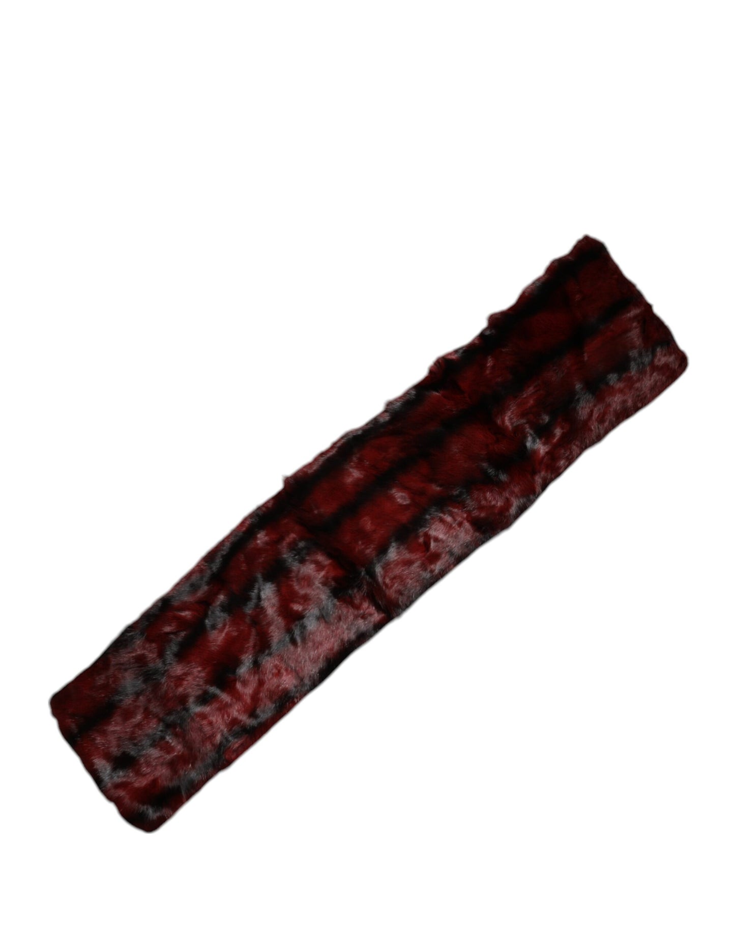 Dolce & Gabbana Black Red Stripe Fur Shawl Neck Wrap Scarf by Dolce & Gabbana