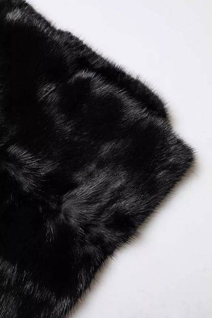 Dolce & Gabbana Black Fur Shawl Neck Wrap Cover Collar Scarf by Dolce & Gabbana
