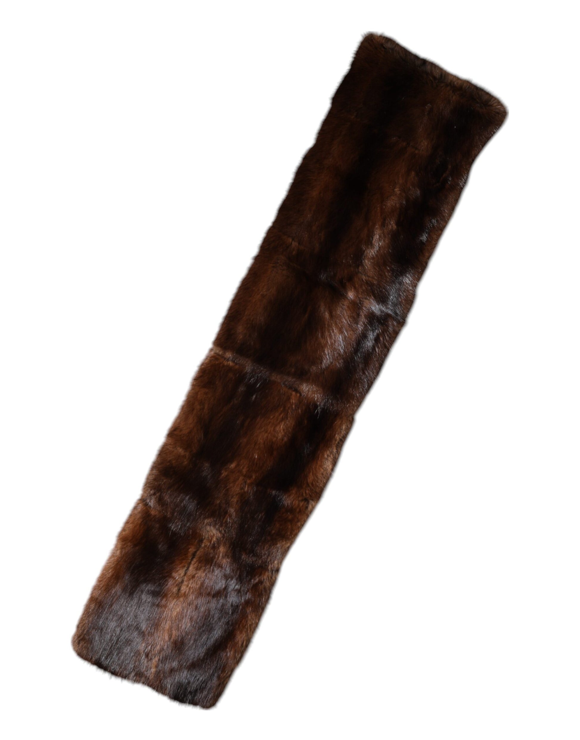 Dolce & Gabbana Black Brown Stripe Fur Shawl Wrap Scarf by Dolce & Gabbana