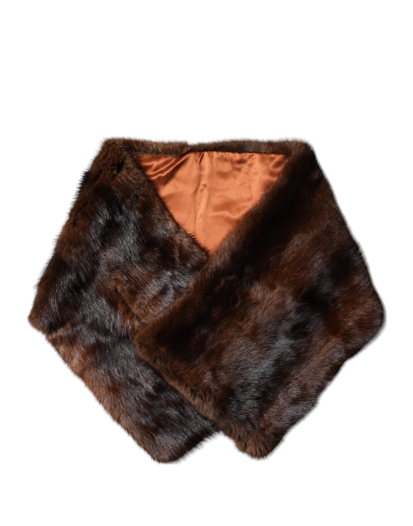 Dolce & Gabbana Black Brown Stripe Fur Shawl Wrap Scarf by Dolce & Gabbana