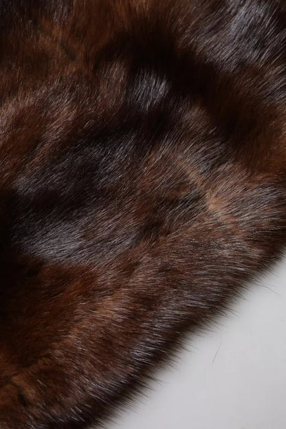 Dolce & Gabbana Black Brown Stripe Fur Shawl Wrap Scarf by Dolce & Gabbana