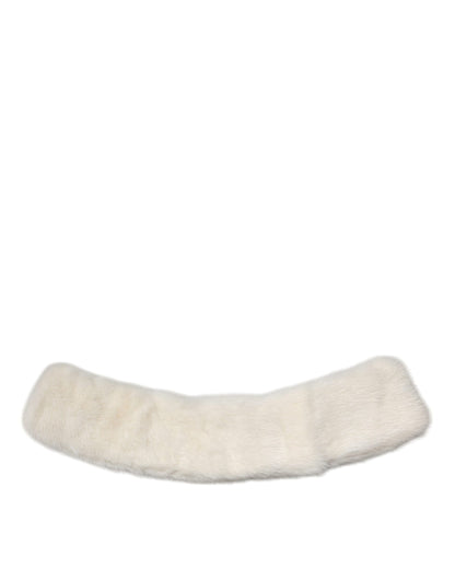 Dolce & Gabbana White Mink Fur Collar Women Neck Wrap Scarf by Dolce & Gabbana