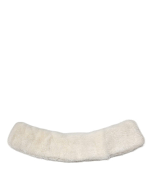 Dolce & Gabbana White Mink Fur Collar Women Neck Wrap Scarf by Dolce & Gabbana