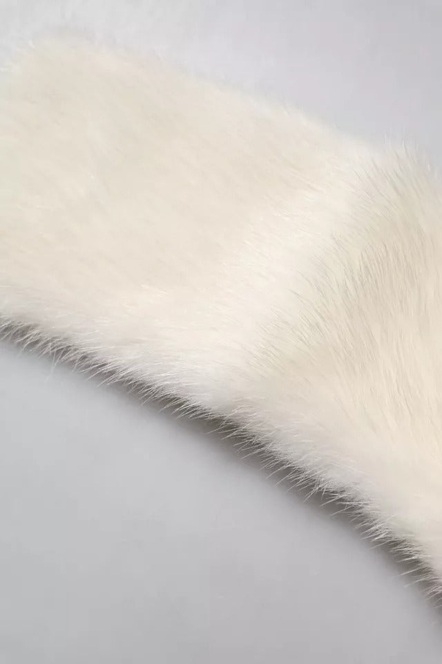 Dolce & Gabbana White Mink Fur Collar Women Neck Wrap Scarf by Dolce & Gabbana