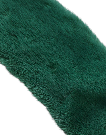 Dolce & Gabbana Green Mink Fur Collar Women Neck Wrap Scarf by Dolce & Gabbana