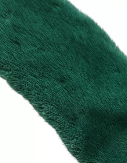 Dolce & Gabbana Green Mink Fur Collar Women Neck Wrap Scarf by Dolce & Gabbana