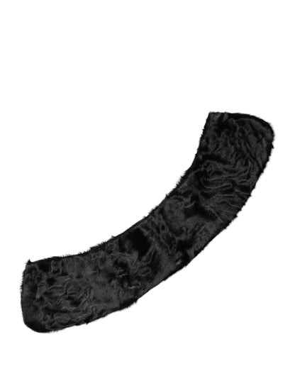 Dolce & Gabbana Black Lamb Fur Collar Women Neck Wrap Scarf by Dolce & Gabbana