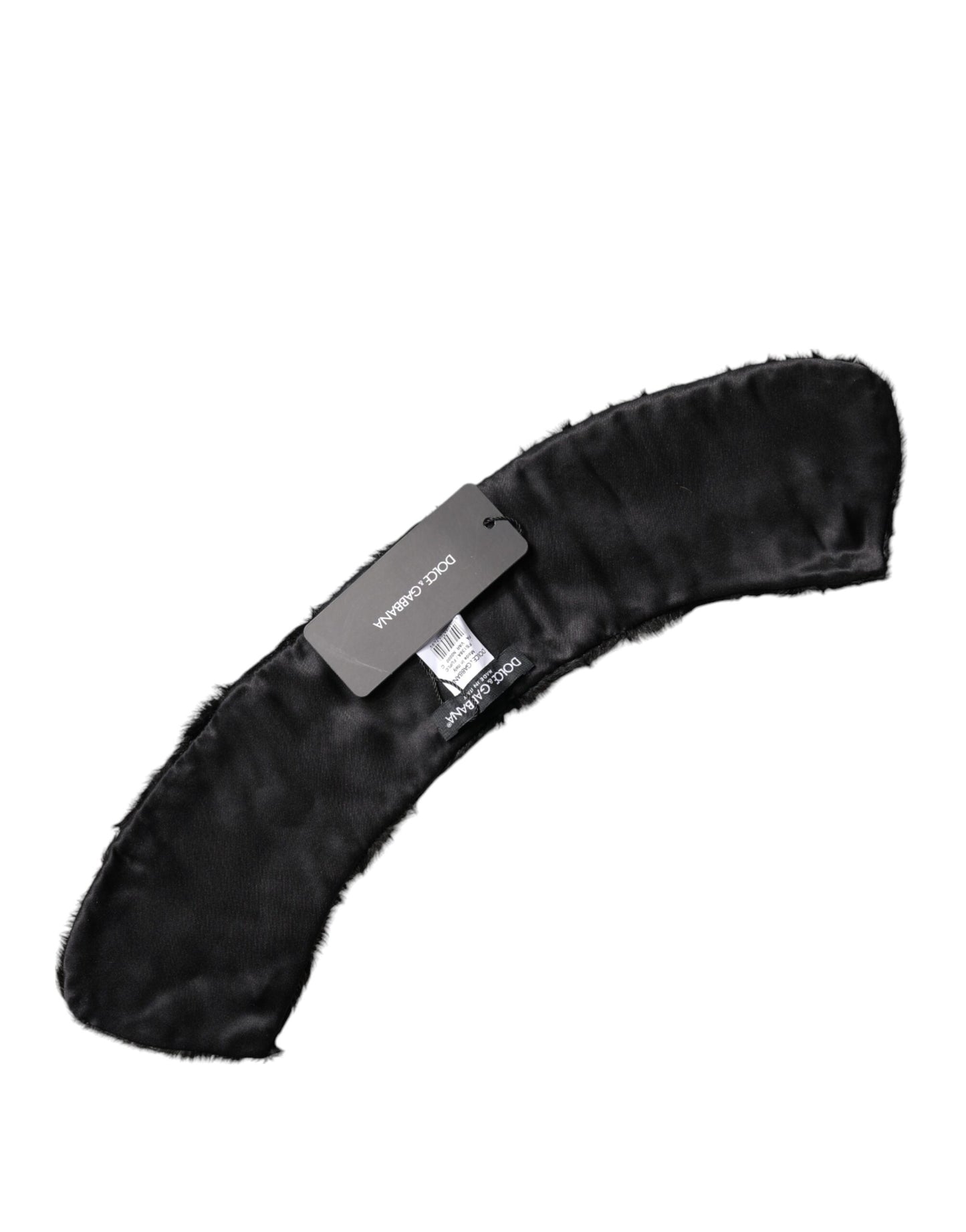 Dolce & Gabbana Black Lamb Fur Collar Women Neck Wrap Scarf by Dolce & Gabbana