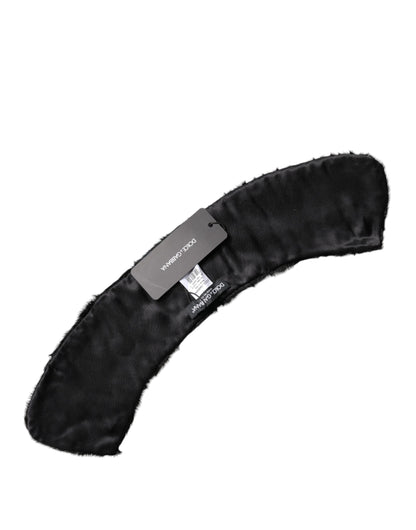 Dolce & Gabbana Black Lamb Fur Collar Women Neck Wrap Scarf by Dolce & Gabbana
