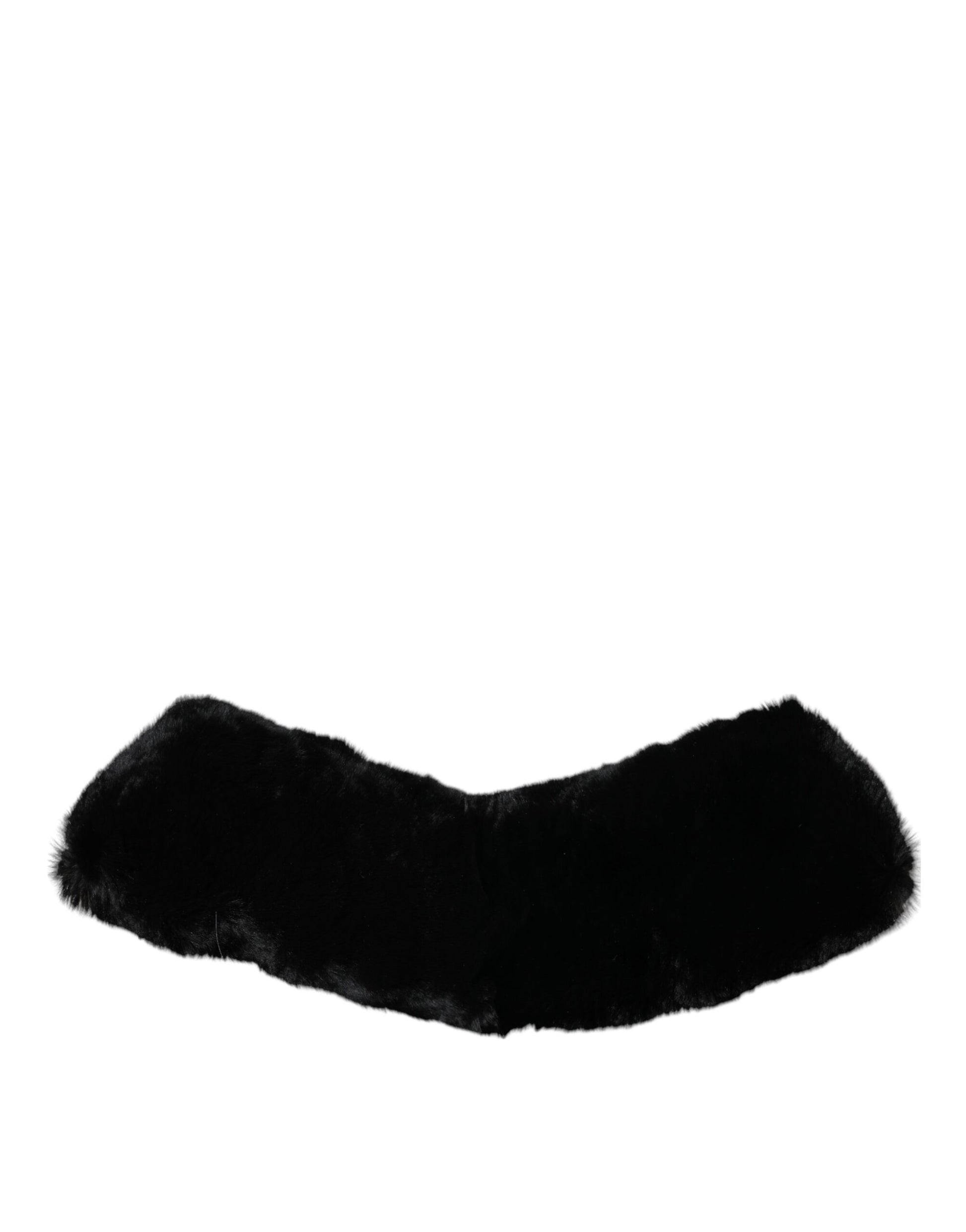 Dolce & Gabbana Black Lamb Fur Collar Women Neck Wrap Scarf by Dolce & Gabbana