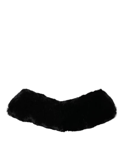 Dolce & Gabbana Black Lamb Fur Collar Women Neck Wrap Scarf by Dolce & Gabbana