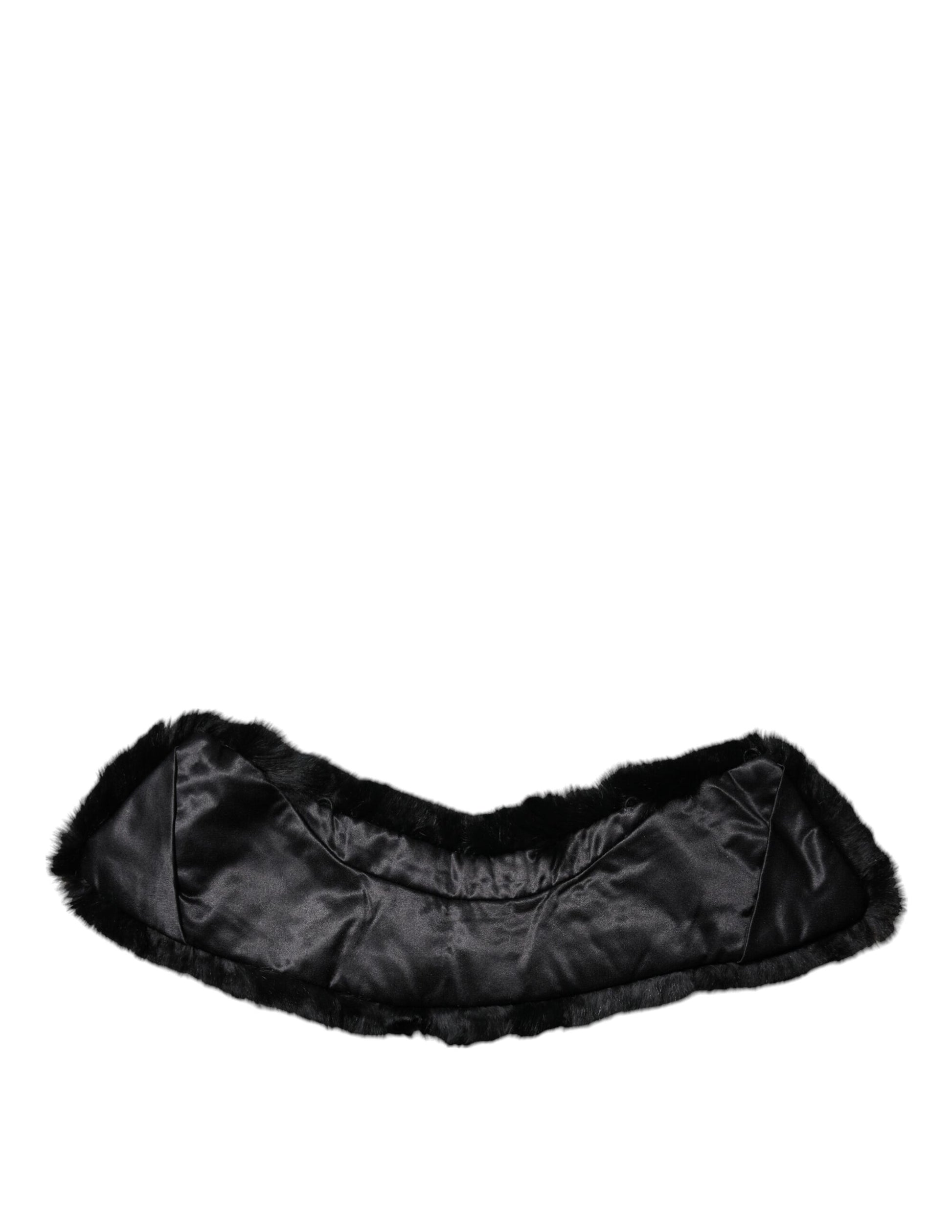 Dolce & Gabbana Black Lamb Fur Collar Women Neck Wrap Scarf by Dolce & Gabbana