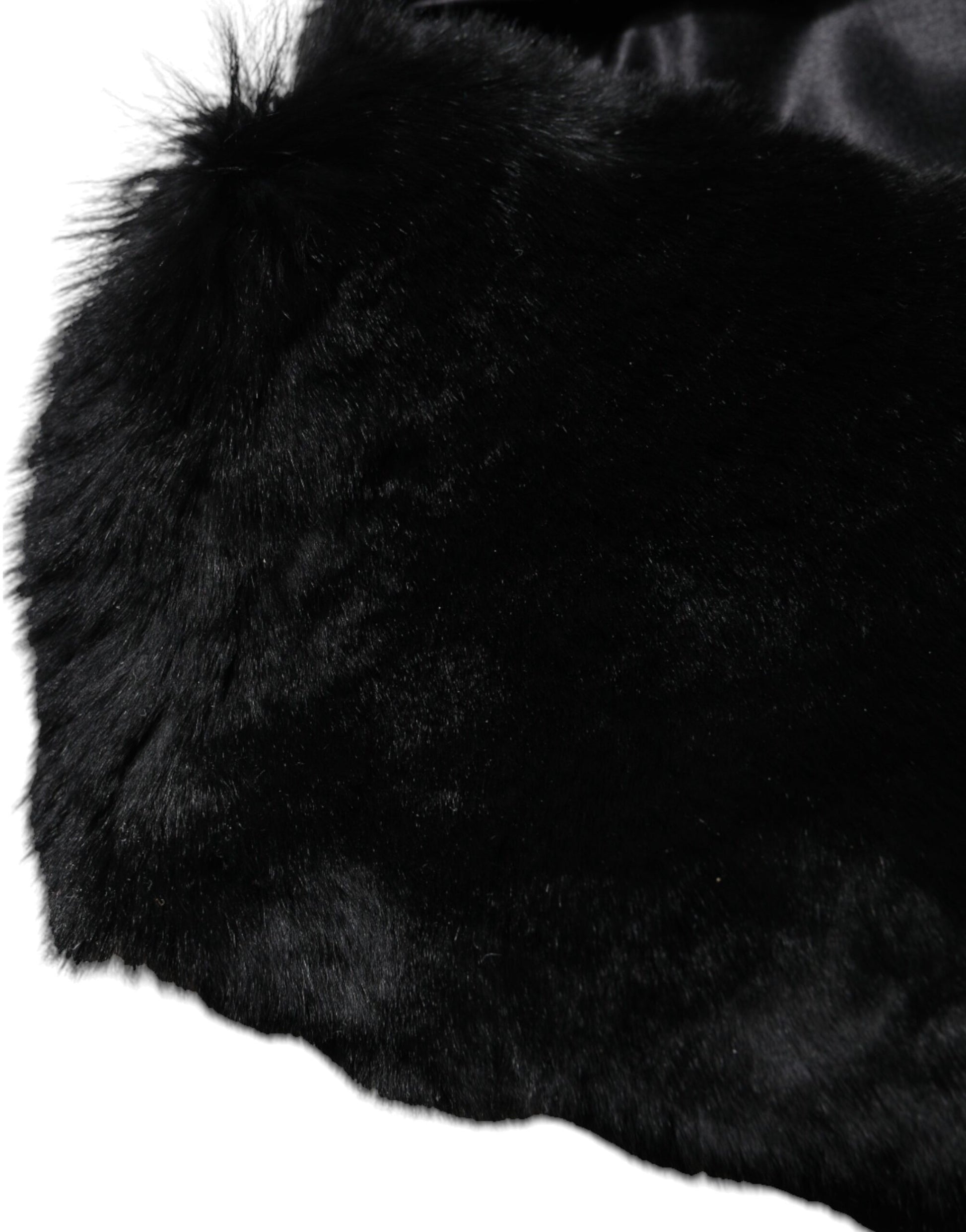 Dolce & Gabbana Black Lamb Fur Collar Women Neck Wrap Scarf by Dolce & Gabbana