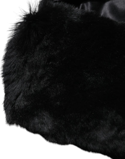 Dolce & Gabbana Black Lamb Fur Collar Women Neck Wrap Scarf by Dolce & Gabbana