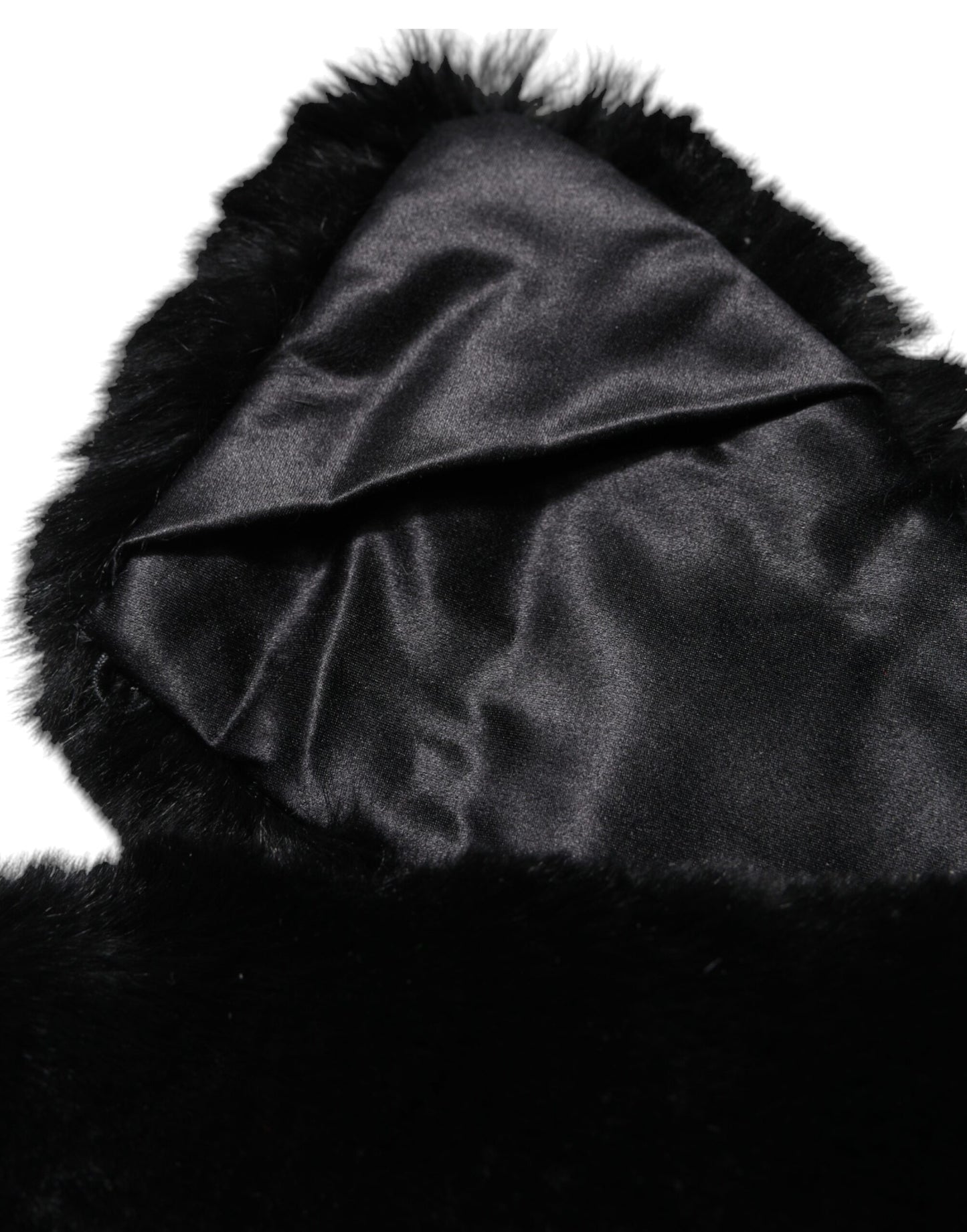 Dolce & Gabbana Black Lamb Fur Collar Women Neck Wrap Scarf by Dolce & Gabbana