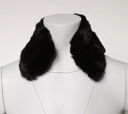 Dolce & Gabbana Black Lamb Fur Collar Women Neck Wrap Scarf by Dolce & Gabbana