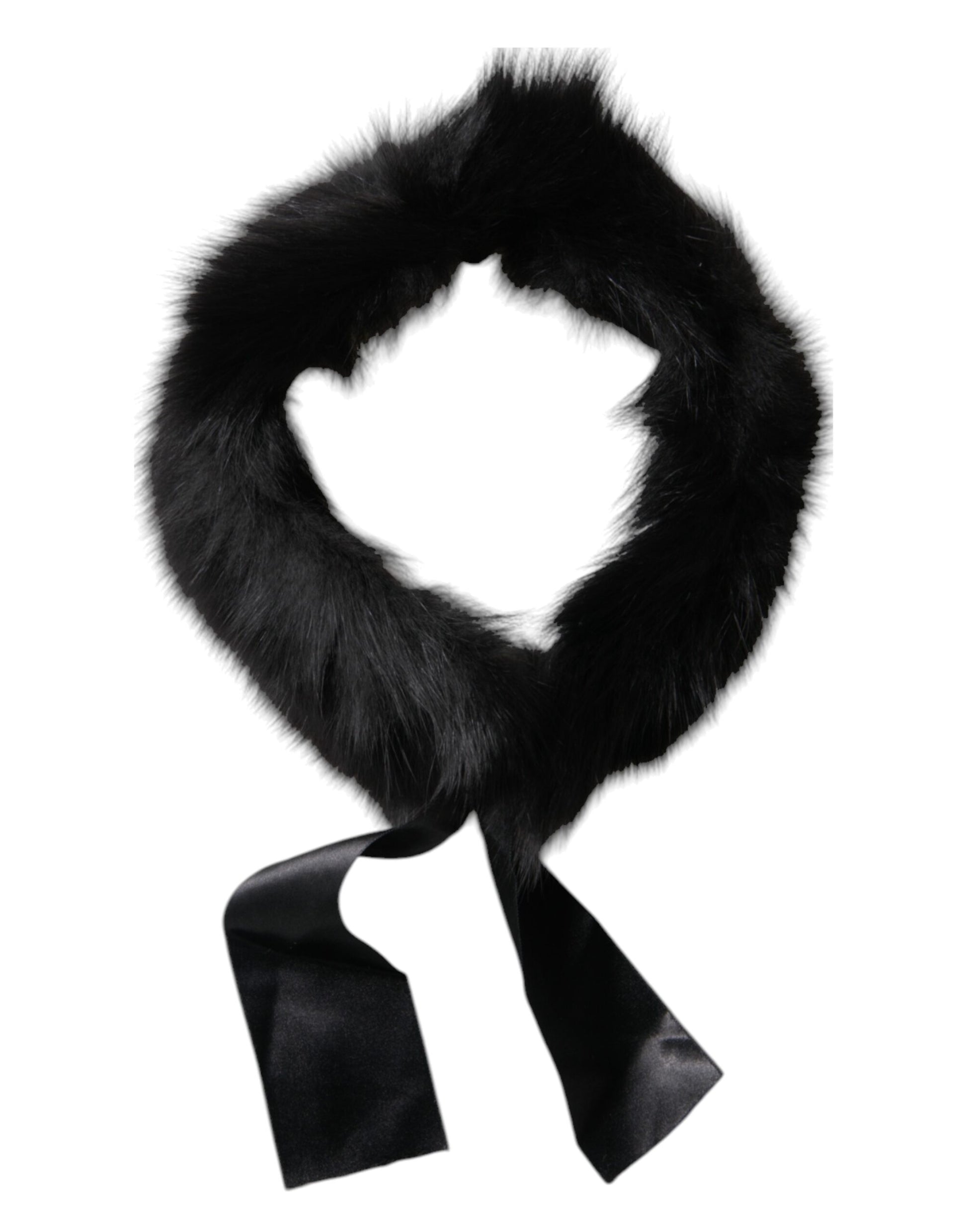 Dolce & Gabbana Black Fur Shoulder Collar Wrap Shawl Scarf by Dolce & Gabbana