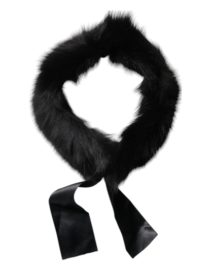 Dolce & Gabbana Black Fur Shoulder Collar Wrap Shawl Scarf by Dolce & Gabbana