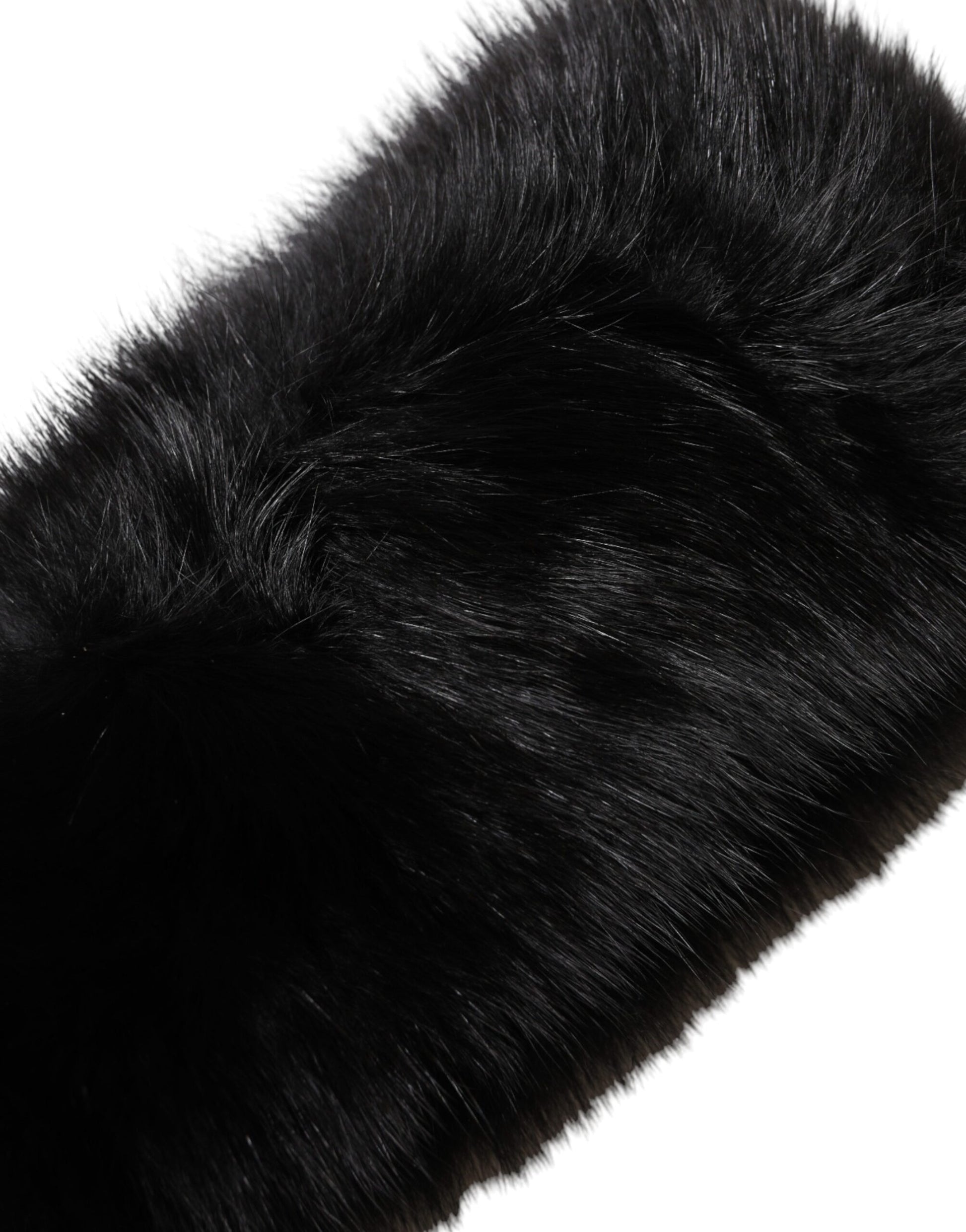 Dolce & Gabbana Black Fur Shoulder Collar Wrap Shawl Scarf by Dolce & Gabbana
