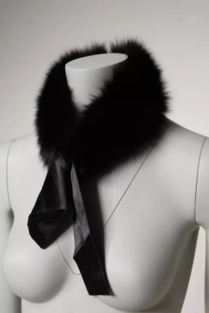 Dolce & Gabbana Black Fur Shoulder Collar Wrap Shawl Scarf by Dolce & Gabbana