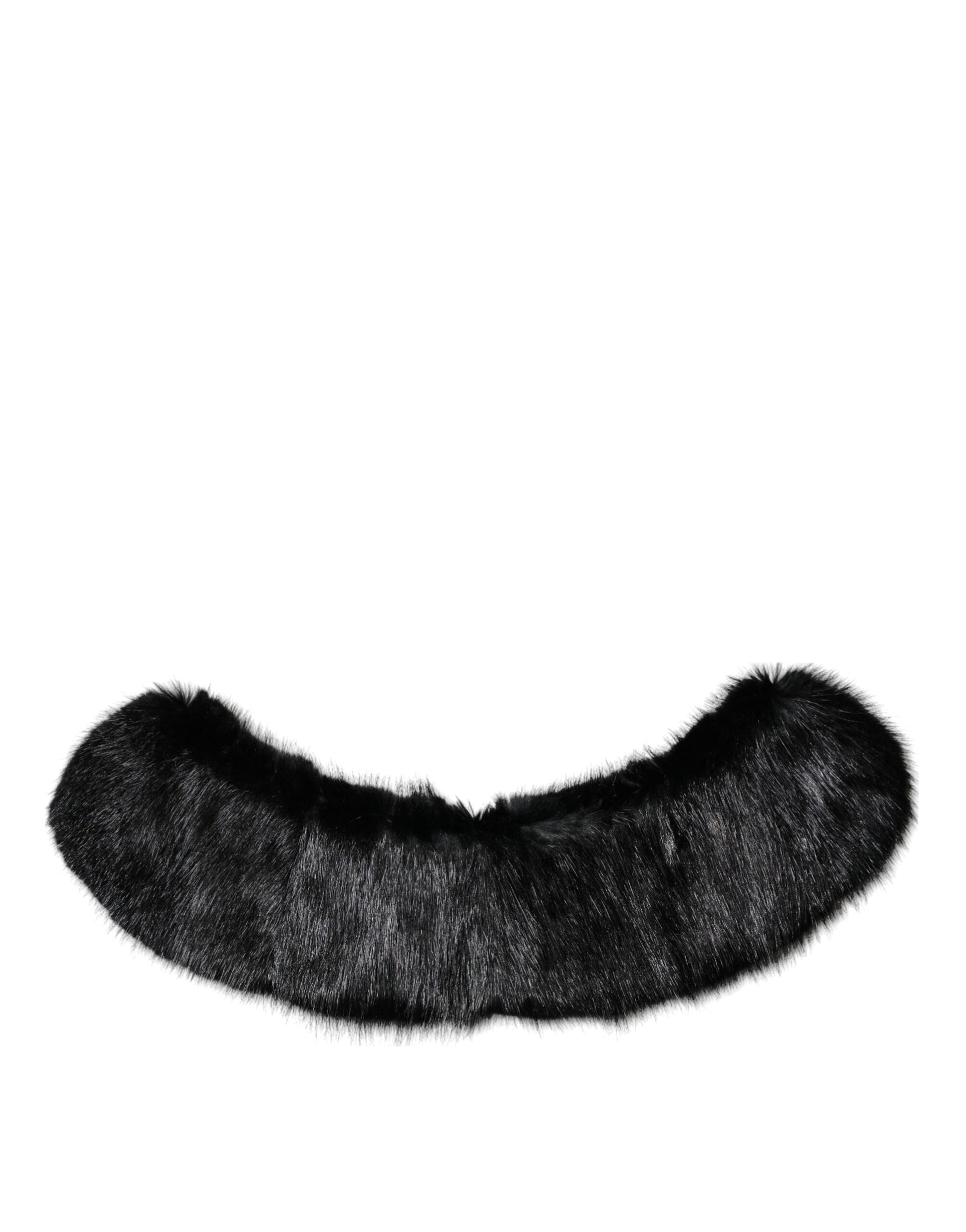 Dolce & Gabbana Black Fur Shawl Neck Wrap Cover Collar Scarf by Dolce & Gabbana