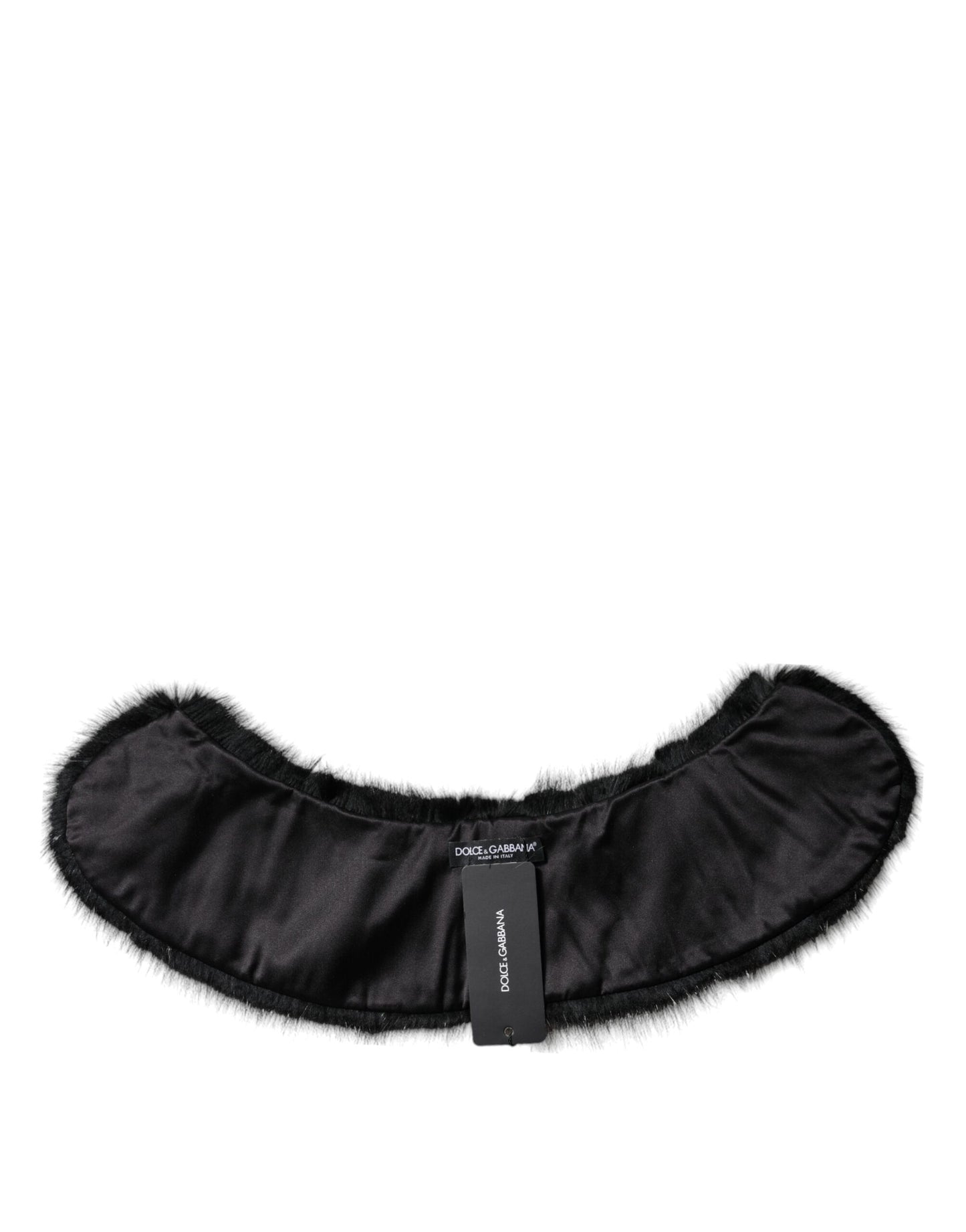 Dolce & Gabbana Black Fur Shawl Neck Wrap Cover Collar Scarf by Dolce & Gabbana