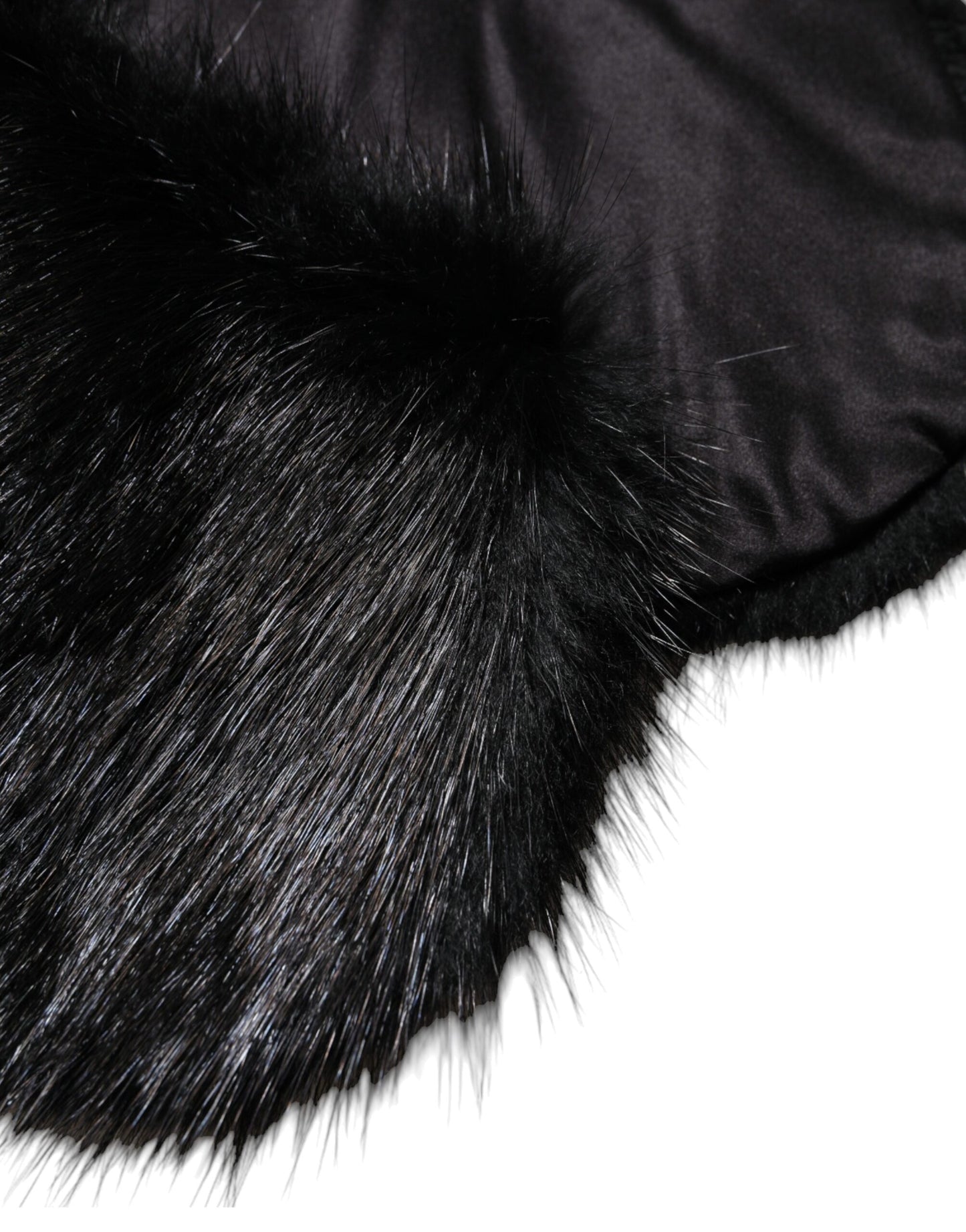 Dolce & Gabbana Black Fur Shawl Neck Wrap Cover Collar Scarf by Dolce & Gabbana