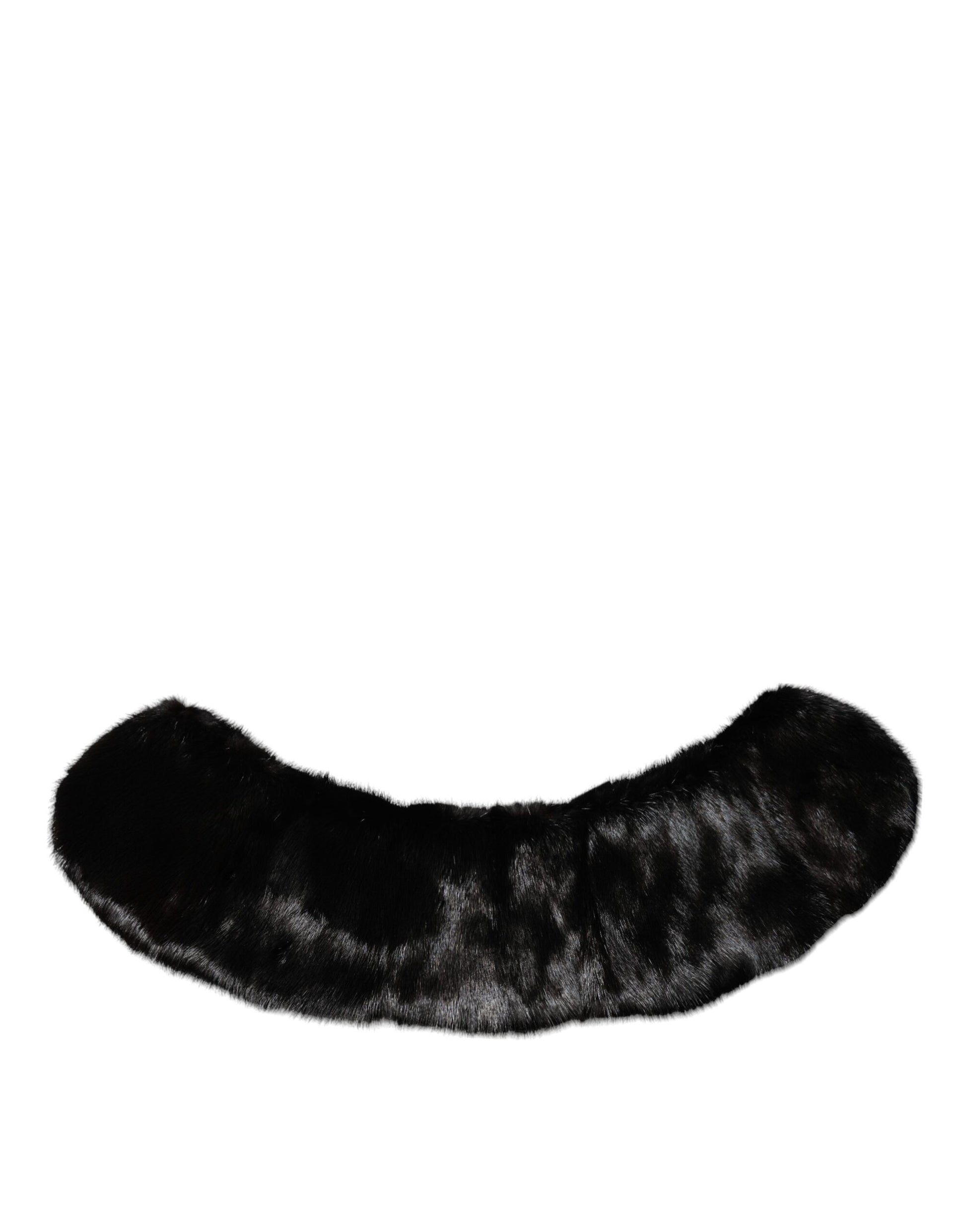 Dolce & Gabbana Black Fur Shawl Neck Wrap Cover Collar Scarf by Dolce & Gabbana