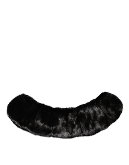 Dolce & Gabbana Black Fur Shawl Neck Wrap Cover Collar Scarf by Dolce & Gabbana