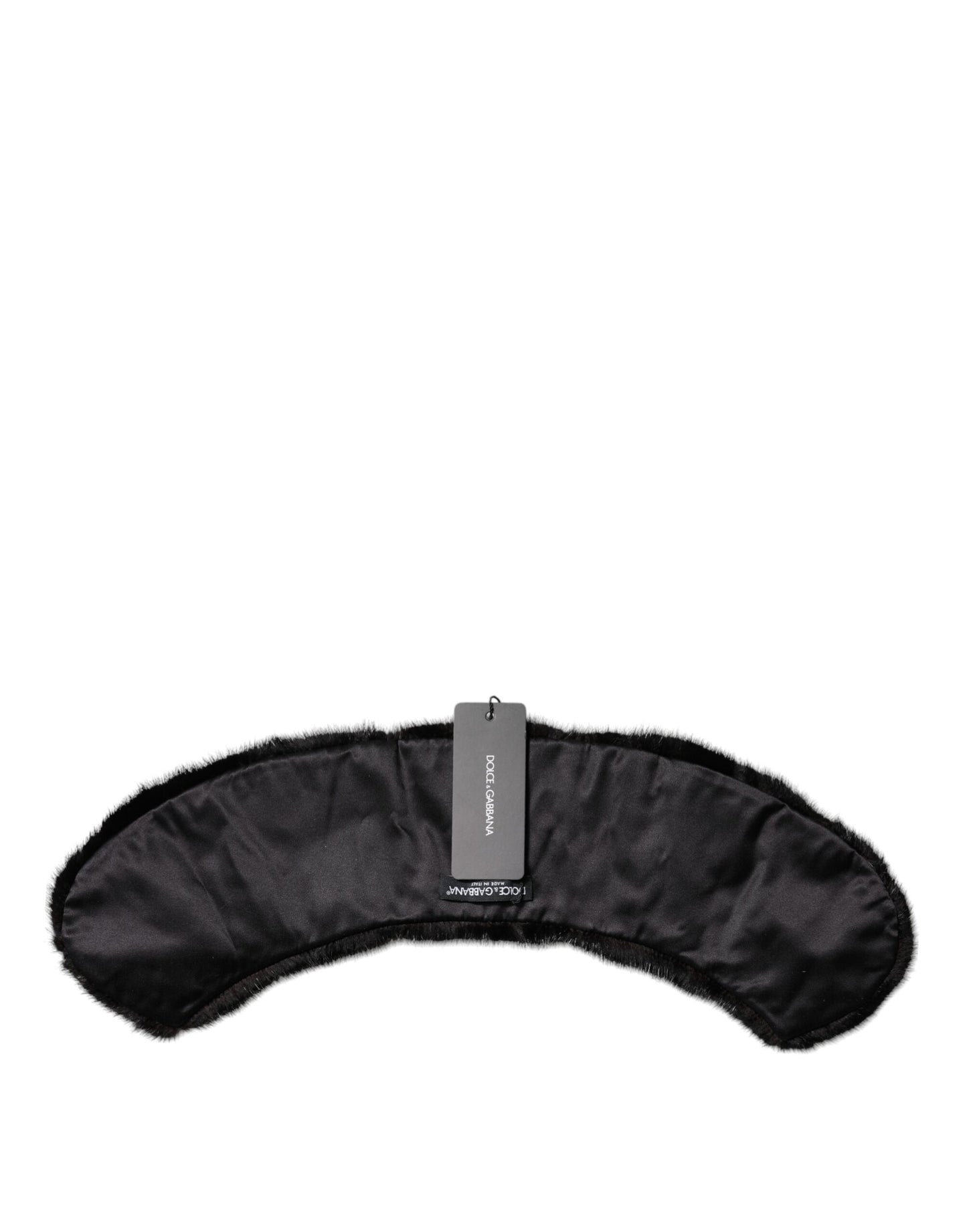 Dolce & Gabbana Black Fur Shawl Neck Wrap Cover Collar Scarf by Dolce & Gabbana